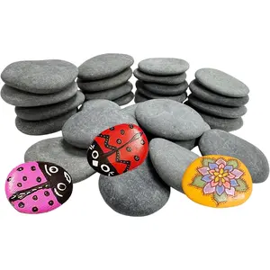 26 count Rocks for Painting, 2-3 Inch Medium River Rocks to , Flat Painting Rocks,Smooth Kindness Rocks for Crafts, DIY,Garden Decoration