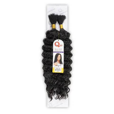 Unisex Best Quality Human Hair Master Mix Braiding Extensions - Milky Way Que Deep Bulk, Curly Weave Extensions for Hair Braids Hairstyles