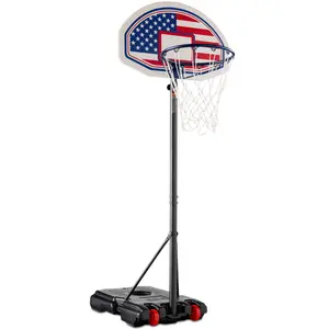 Best Choice Products Kids Height-Adjustable Basketball Hoop, Portable Backboard System w/ 2 Wheels