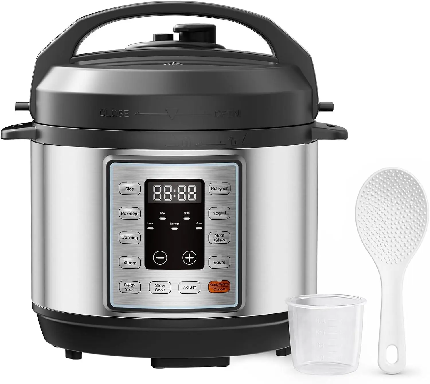 10-in-1 Programmable Electric Pressure Cooker, 3/6/8QT Compact Stainless Steel Multi-Cooker, Food-Grade Ceramic Non-Stick Inner Pot, Fast Cook Rice Steamer with Delay Start, Black Small Multi Cooker for Small Households