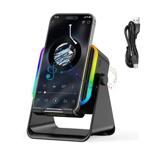 Phone Stand Wireless Induction Speaker, 5 in 1 Bluetooth Speaker with Phone Stand, Charging Function 360° Rotation Phone Holder Compatible with iPhone Android iPad Samsung, Gifts for Men Women