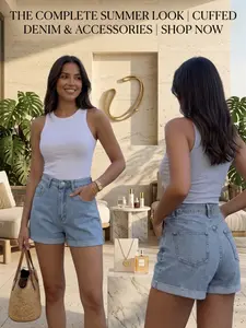Women's Denim Shorts, Casual Daily Wear, Comfortable Fashion Design, Perfect for Spring and Summer, Versatile Fashion Item