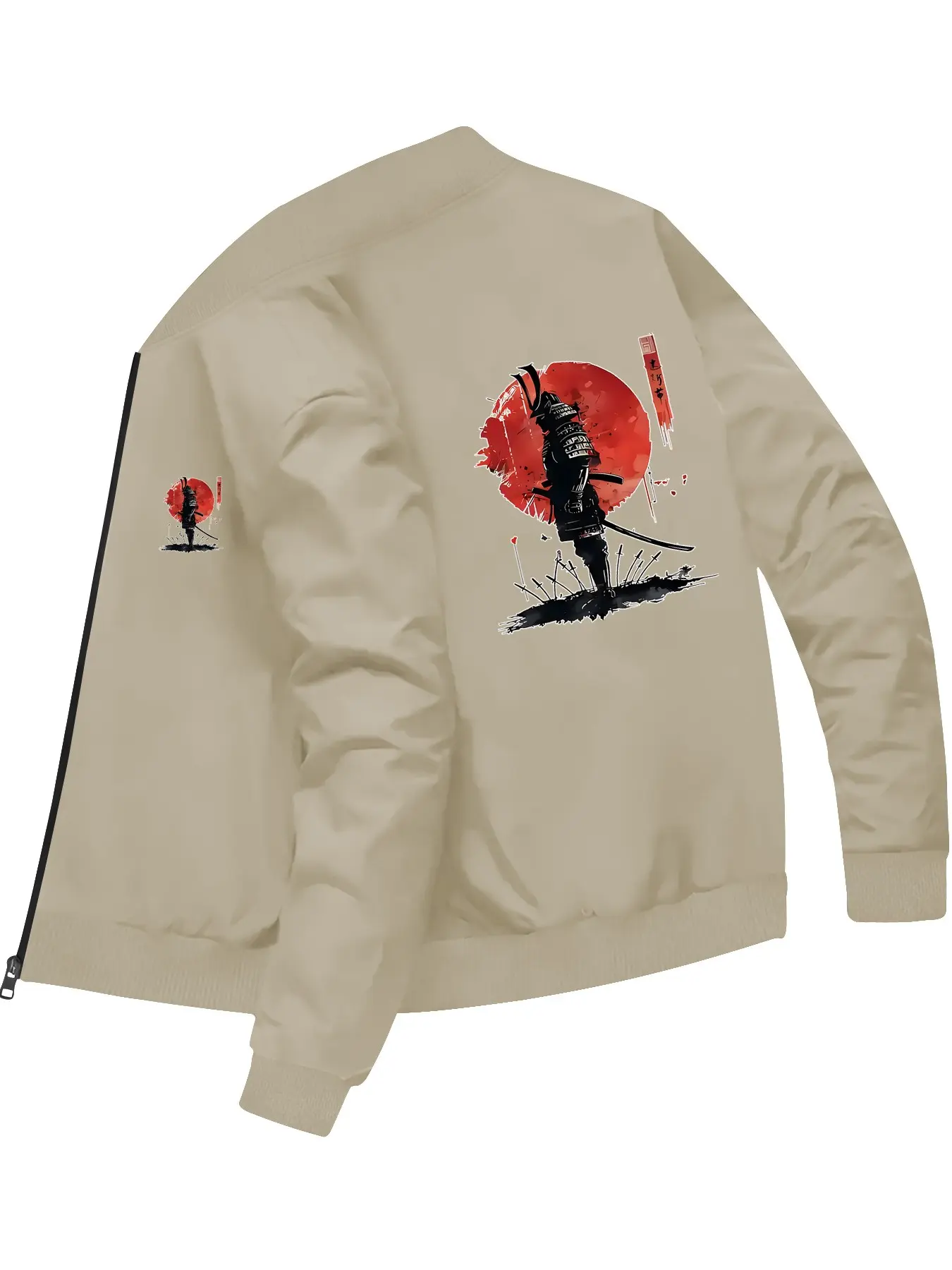Japanese Retro Style Men's Samurai Pattern Printed Jacket for Daily Casual Trendy Outfits
