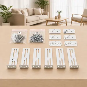 L/XL Size Hardware Kit: L-Shaped Hex Key ×1, Ceiling Mount Brackets ×6, Wall Mount Brackets ×6, Expansion Bolts & Screw Set-Remac M1 Smart Curtain Track Accesories