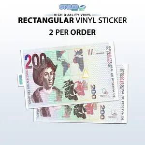 200 colones from el salvador rectangle vinyl sticker