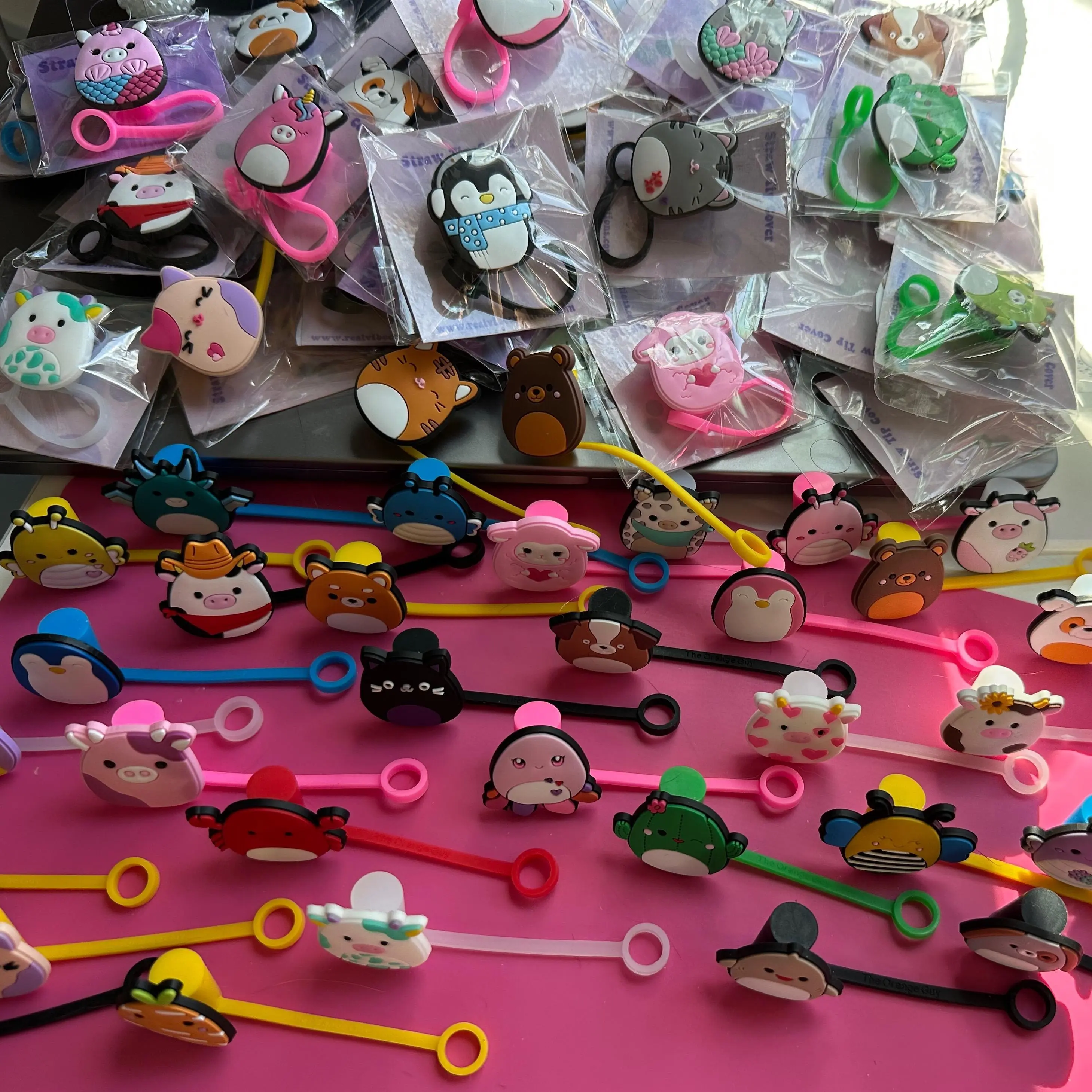 Mystery Squishmallow Straw Topper Straw Tip Protector Straw Tip Cover Squishmallow | Surprise Drinkware