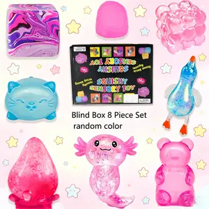 8-Piece Set Blind Box Malt Sugar Stress Relief Toys, Creative Slow-Return Squishy, Perfect Holiday Party Gift, 8 Different Styles, Sensory Bundle