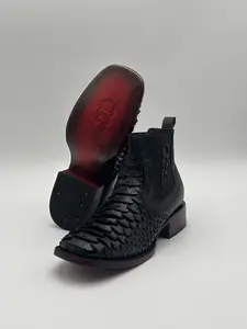 Botin/Chelsea Boot Red Bottom  Black