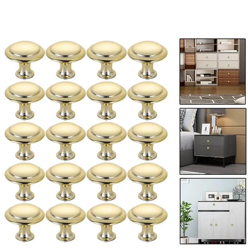 20x Solid Knobs Kitchen Cabinet Knobs Round Knobs Dresser Drawer Knobs Gold Cabinet Hardware Round Cabinet Door Knobs Drawer Knobs Brushed Brass Drawer Pulls