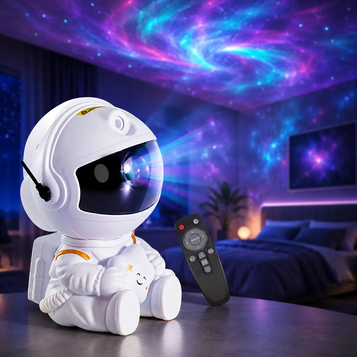 Astronaut Galaxy Projector Lamp | Cool Bedroom Nebula Light, Perfect Birthday & Anniversary Gift for Boyfriend & Teen Boys, 360° Rotatable Star Sky Decor Lamp