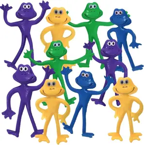 Bendable Frog Figures, Set of 12, Bendable Toys for Kids, Animal Party Favors for Boys and Girls, Stress Relief Fidget Toys for Kids, Goodie Bag Stuffers, and Pinata Fillers