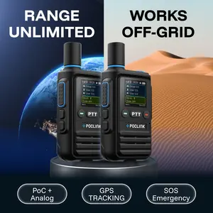 Poclink POC-1 Ultra, Global Coverage & Off Grid Dual Mode Walkie Talkies, 3-Year Free Sim in 84 Countries, 4G LTE PoC+Analog, Quick Bluetooth Pair, GPS Tracking, USB-C Rechargeable