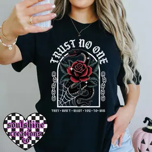 Trust No one Tee Or Sweatshirt -Edgy Alt Vibes-Unisex-DTF Printed Top Fabric Womenswear