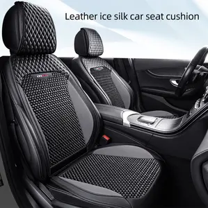 Luxury Car Protective Cover 1 Piece Universal Sideless Driver Seat Protector General Anti-Slip Car Front Seat Cover Compatible With More Than 90% Of The Market Models Black Automotive Leather Ice Silk PU Leather Edge