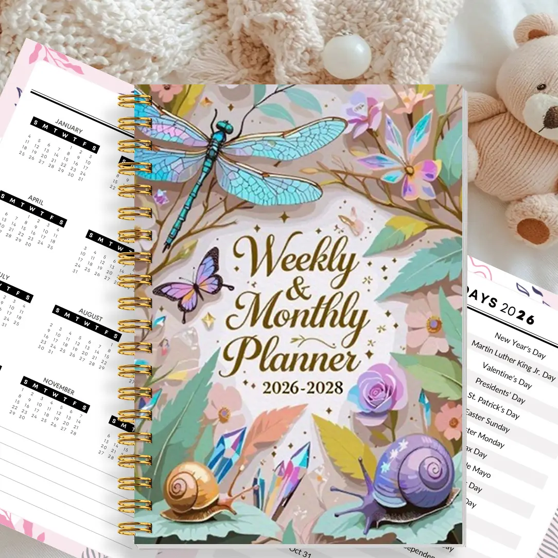 1-Binder Compact Portable Planner: 3-Year Monthly, Weekly & Yearly Planner (2026-2028), Annual Calendar, to-Do Lists & Holiday Tracker - Planner Notebook for Women, Teachers, Students, Office & Organization, Productivity Planner, Office Organizer
