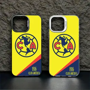 Mexico Club América Pattern Football Fan Merchandise Casing For iPhone 17 16 15 14 13 12 11 PRO PLUS MAX Samsung S25 S24 S23 S22  S21 FE Plus Ultra 5G Hard PET PC Anti-Drop Protective Camera Protection Tough Phone Cases Shell  L1740