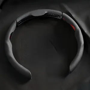 Nappa Genuine Leather Steering Wheel Cover, Perforated Non-Slip Breathable Leather, Comfortable and Safe, Universal Fit for All Seasons