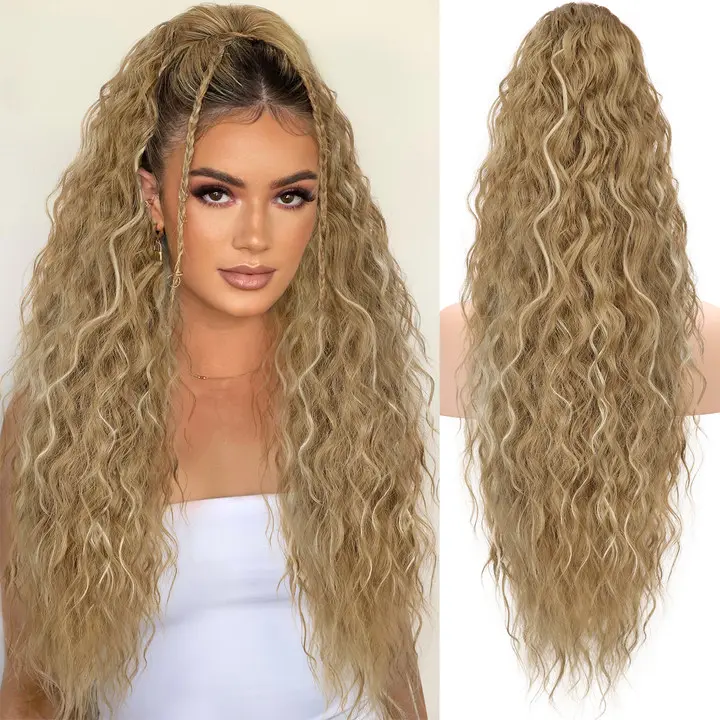 Brown mix Light Blonde Claw clip Ponytails