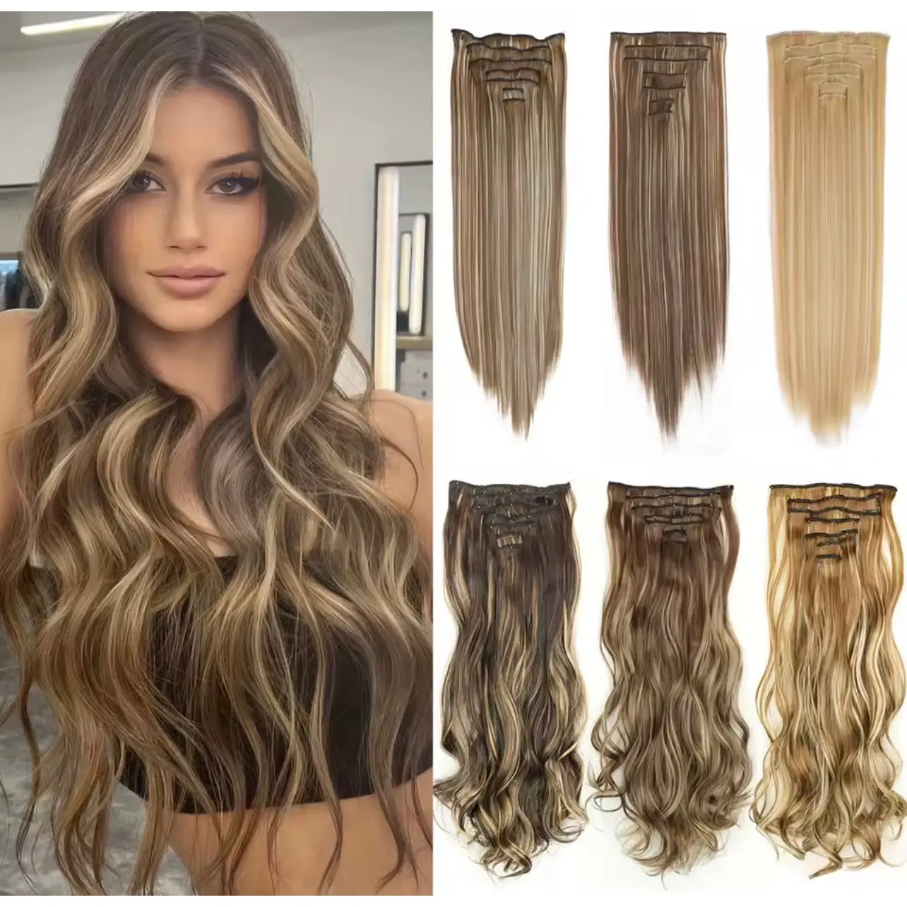Clip in Hair Extensions Real Natural Hair Remy Straight Set 5&7 Pcs Brazilian Clip in Human Hair Extensions