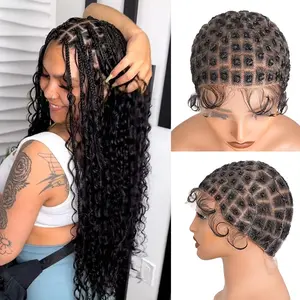 1Pc Braided Full Lace Wig Cap For Crochet Braids Embroidery 113 Sections Full Double Lace Braided Wig With Baby Hair Suitable For DIY Making Crochet Wigs Easy To Handle Premade Square Patten Lace Front Crochet Cap For Add Crochet Hair Braided Wig Cap