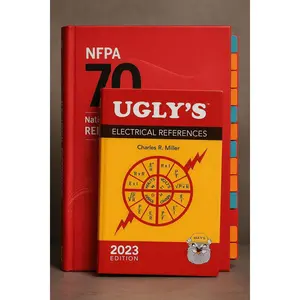 NEC 2023 English Edition with Tabs and Free Ugly's Electrical Reference Bundle for Electricians NFPA 70 National Code Book