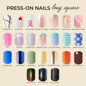 Kleo Kolor Long Square Collection Press-On Gel Nails