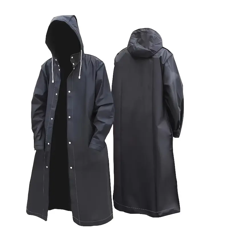 1 Piece Hooded EVA Rain Jacket, Durable and Rainproof Outerwear for Outdoor Camping & Hiking, Cycling Leisure Activities