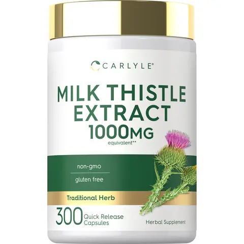 Carlyle Milk Thistle 1000mg | 300 Capsules | Non-GMO, Gluten Free Extract