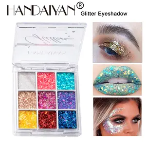 9 Color Shimmer Eyeshadow Palette - Mini & Portable Highly Pigmented, Waterproof, Long Wearing Sparkling Metallic Glitter Makeup For Professional or Everyday Use