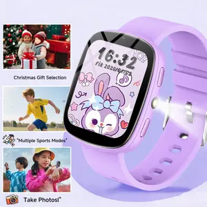 The all-new Kids Gaming Smartwatch! Built-in 22 games: Snake, Racing, Sokoban... Ultra-low power chip, high-capacity battery, pedometer function, front-facing camera and flashlight—the best gift!