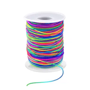 1mm Stretchy Bracelet String, Rainbow Elastic Cord for Jewelry Making, Necklaces & Crafts