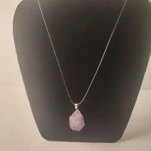 Natural Raw Amethyst Necklace on Corded rope