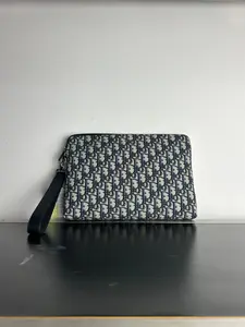 Pre-owned Canvas Shoulder Bags Dior Dior Oblique Zip Pouch / Wristlet