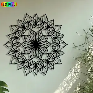 1pc Lotus Mandala Metal Wall Art, Floral Mandala Statue Mural, Intricate Craftsmanship, Artistic Metalwork, Perfect for Diwali, Housewarming Decor, Perfect for Living Room Bedroom Yoga Studio Decor, Ideal Gift for Spiritual Decor Enthusiasts.