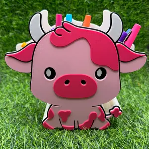 Cow Pen Holder | Farmhouse Desk Organizer | Cute Cow Pencil Cup | 3D Printed Office Decor | Teacher Gift | Farm Decor