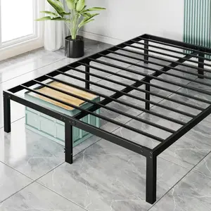 Crafted Comforts Co Heavy Duty Metal Bed Frame with Sturdy Steel Slat Support, No Box Spring Needed, Ideal for Effortless Installation