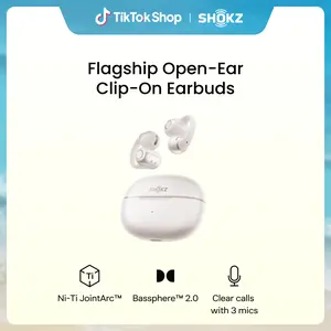 SHOKZ OpenDots 2 Open-Ear Clip-On Earbuds with Upgraded Dolby Audio, 3-Mic Clear Calls, Rich Bass, Up to 40 Hrs of Audio, , Wireless Charging, Interchangeable Left/Right Earbuds, IP57, Bluetooth 6.1
