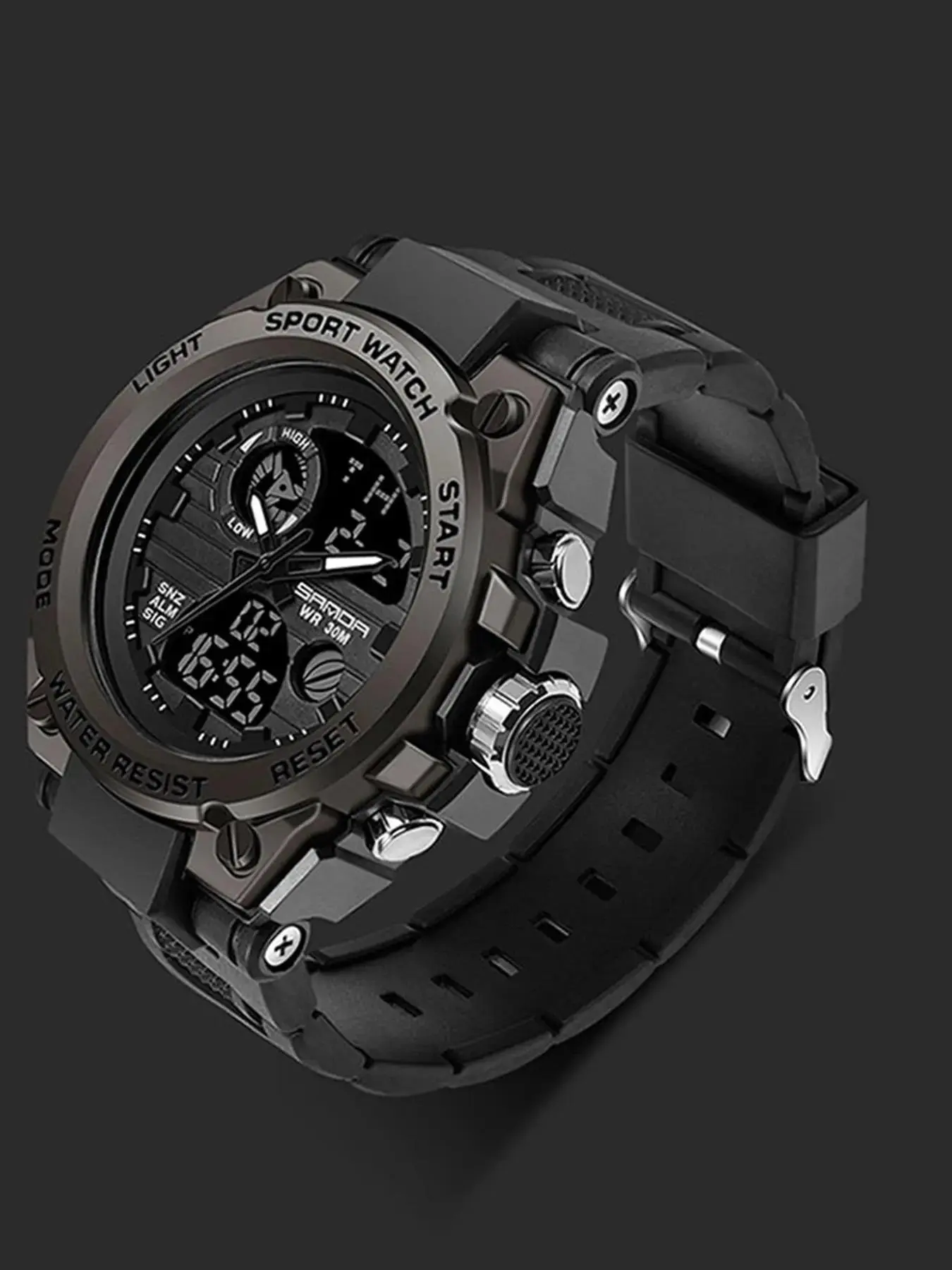 Men's Sportive Digital Watch, Fashionable Digital Watch with Luminous Dial & Alarm & Date Display Function, Waterproof Watch for Men with Box, Sporty Waterproof Watch, Quartz Watch