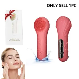 Facial Cleanser, Silicone Face Brush, Facial Vibration Massage, USB Rechargeable Face Cleaner, Facial Cleansing Brush, Skin Care Tool for Deep Cleaning
