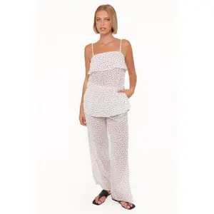 Hazel Pant Set - Cream Polka Dot