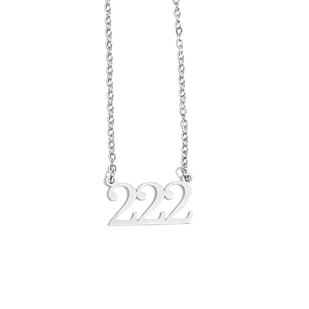 Angel Number Pendant Necklace - 316L Stainless Steel