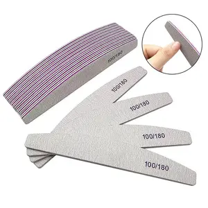 5Pcs/Lot Fingernail Files Mix Color Limas 80/100 Grit Professional Sandpaper Cuticle Remover Nail Buffers Manicure Tool Set