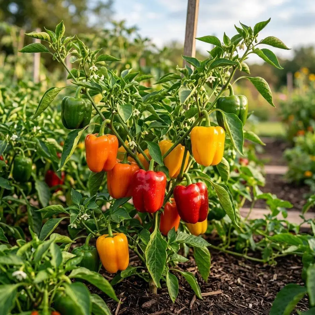 100 Rainbow Bell Pepper Seeds for Planting - Sweet, Colorful, High-Yielding Vegetable Seeds in Packet for Home Garden Sunlight Growth, Ideal for Gardeners to Grow Peppers