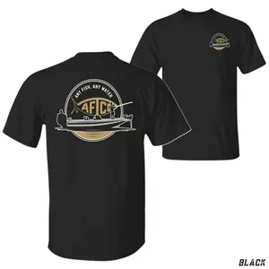 AFTCO Any Fish Any Water Fishing T-Shirt, Vintage Outdoor Graphic Tee, Soft Cotton Shirt for Anglers, Boat Fishing Apparel for Men & Women, Outdoor Sports Gift