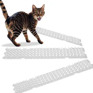 3 Pack Scat Mat for Cats - 16.5x 3.2 Inch Cat Deterrent Mat to Keep Cats Out of Yard Permanently, Dog and Cat Spikes Mat with 0.95 Inch Sturdy Design Spike for Cat Pee Deterrent