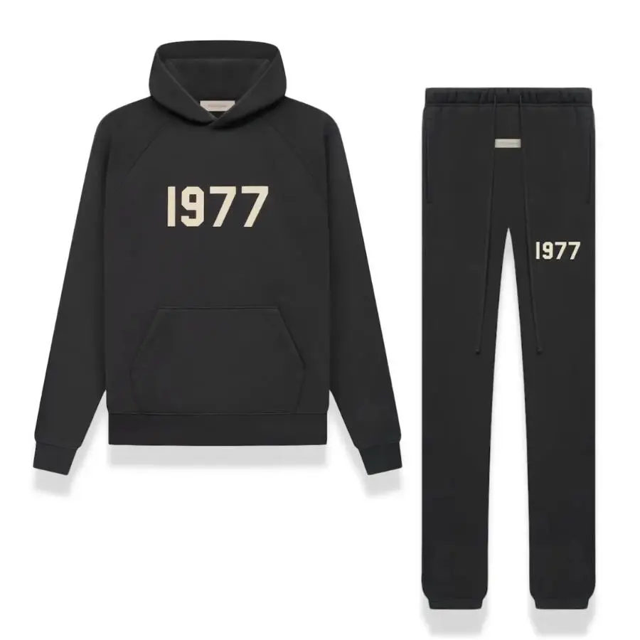 Unisex Heavyweight Cotton Fleece 1977 Tracksuit Set | Oversized Hoodie & Sweatpants 2-Piece Outfit