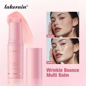 Lakerain Wrinkle Bounce Multi Balm Pink Multi-functional Moisturizing Stick; Pre-makeup Moisturizing Small Pink Stick Use For Lip cheek  Forehead Body Hydrating Moisturizer