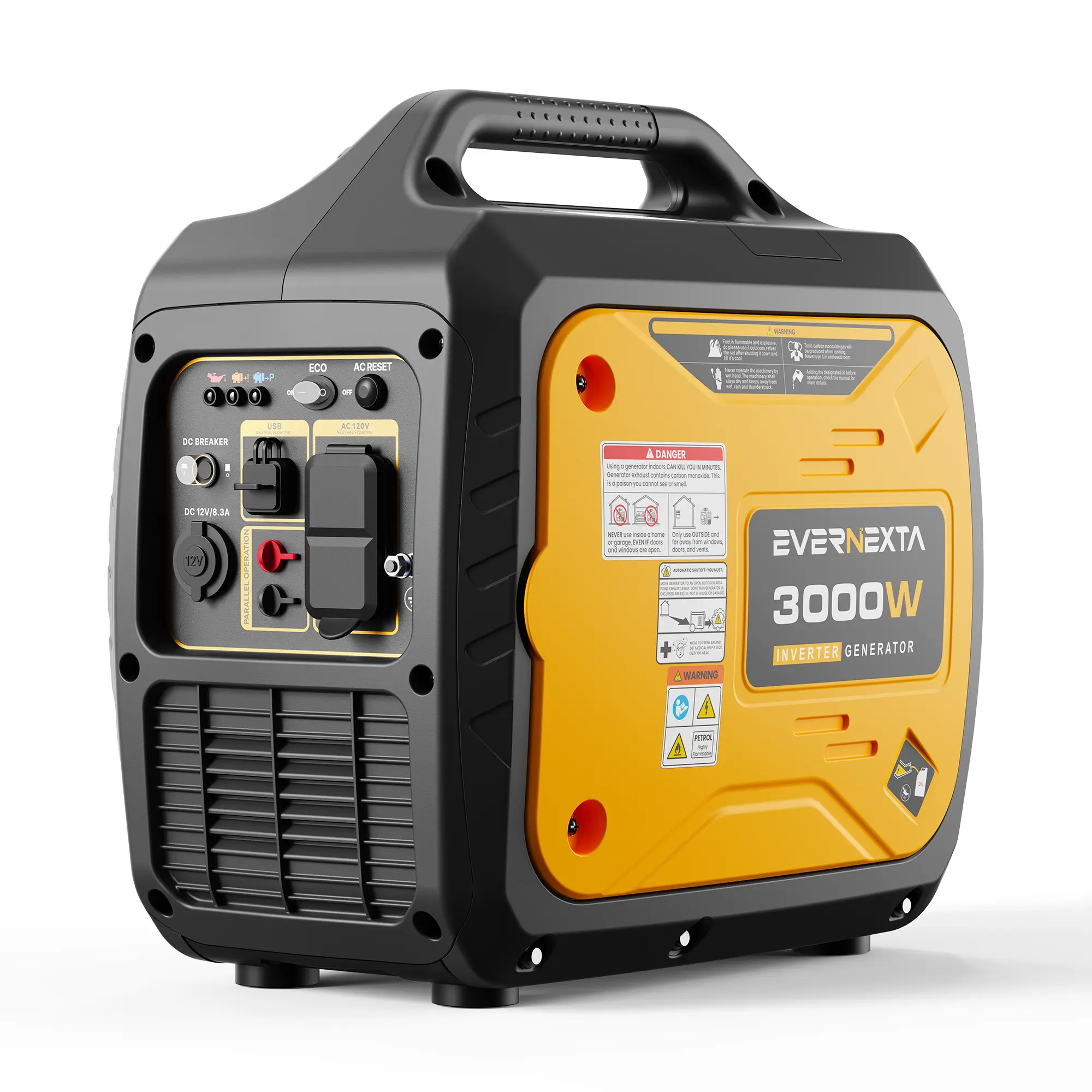 3000-Watts Portable Inverter Generator, Gas Powered Quiet Generator for Home Power Outage, Storm Prep Camping & Emergency Backup, Ultra Lightweight 31.9Lbs, 1.05Gal Tank, EPA Compliant