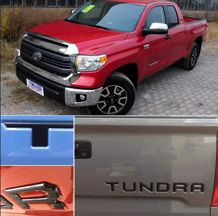 Matte Black ABS 3D Tailgate Trunk Emblem Letter Pieces, Tailgate Letters Decal, Truck Car Decal For Toyota Tundra 2014-2021 Pickup Tail Box Sticker