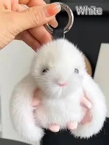 Plush Rabbit Keychain, Fluffy Bunny Keychain, Plush Toy Pendant, Suitable for Bag Decoration, Backpack Decoration, Car Pendant. Gifts for Boys And Girls